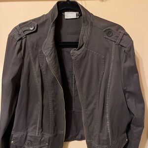 Army green jacket with zipper from non smoking home